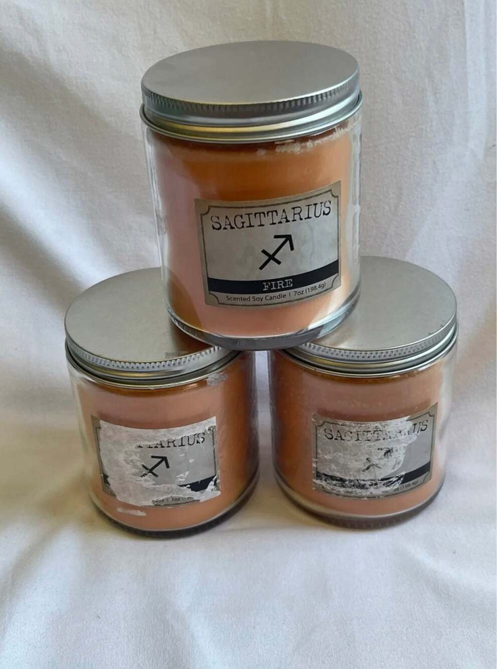 Lot of 3 Scented Soy Candles Cashmere Amber Scent